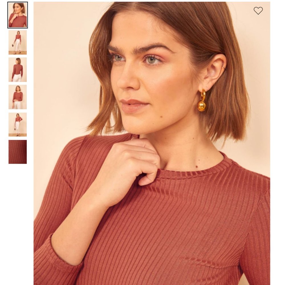 Reformation Jackie Top in Rust (S)